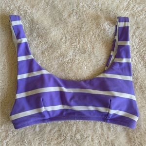 Aerie Bikini Top, Scoop Square Neck, Lavender Stripe, Women S